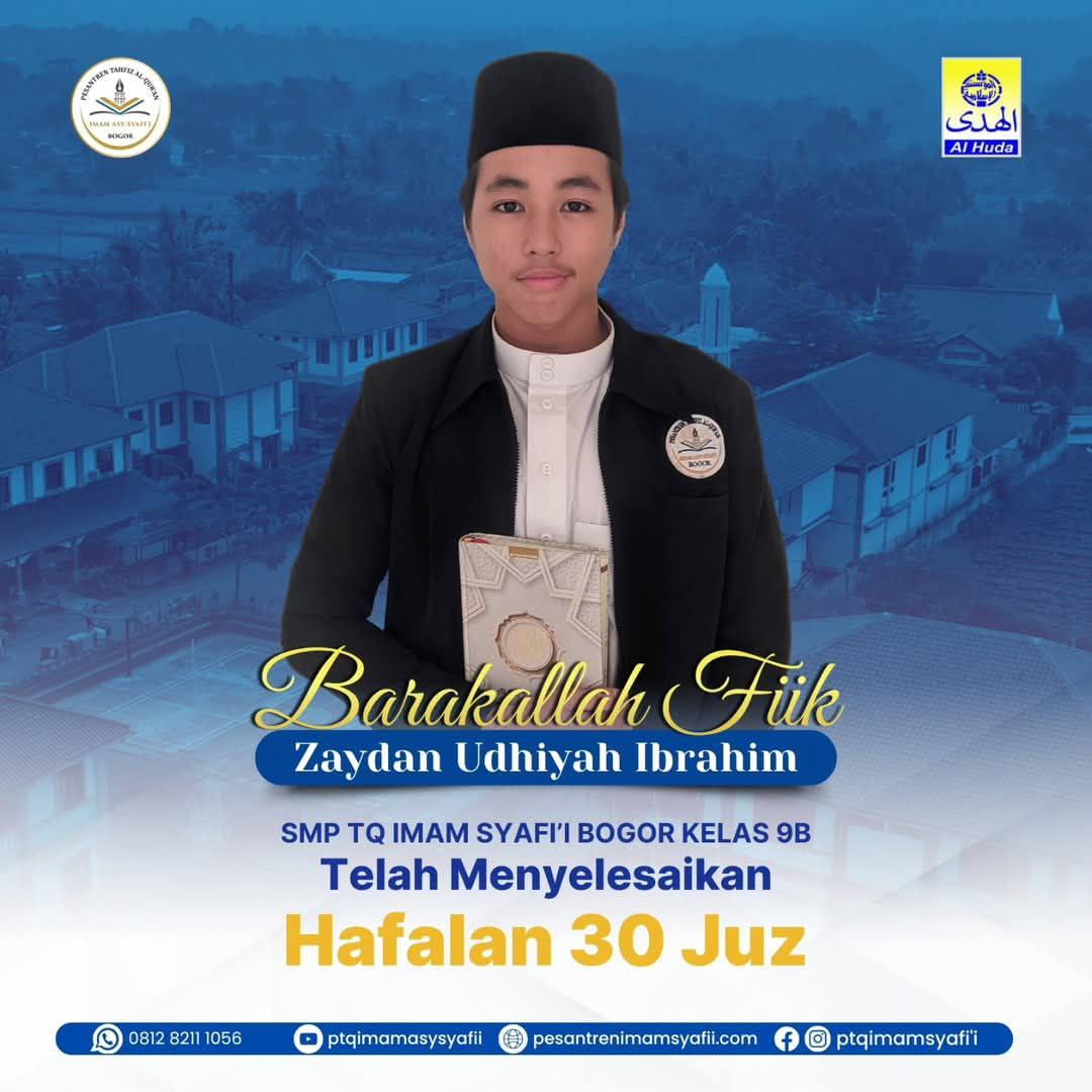 Santri PTQM Imam Syafi’i Ukir Prestasi Gemilang, Zaydan Udhiyah Ibrahim Selesaikan Hafalan 30 Juz Al-Qur’an